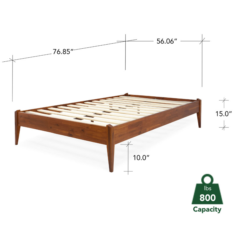 Ebern Designs Dinkee Solid Wood Platform Bed without Headboard, Mid